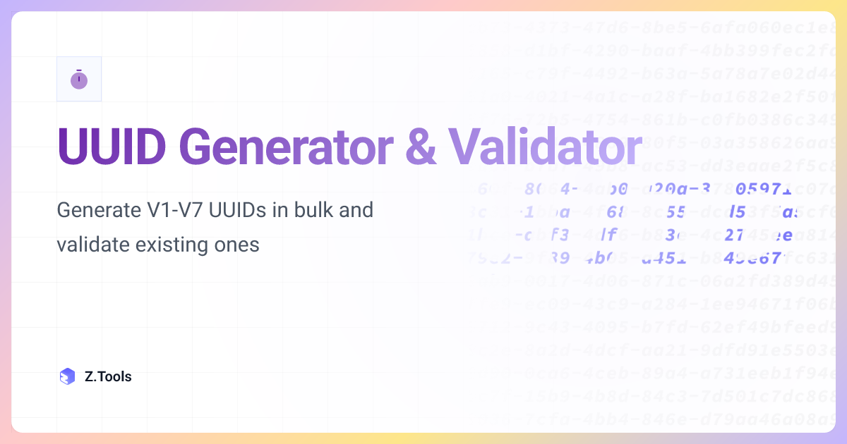 UUID Generator & Validator · Z.Tools